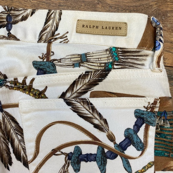 Ralph Lauren Rare Blue Label Native American Indian White Jeans - Sz 27 - Picture 5 of 10